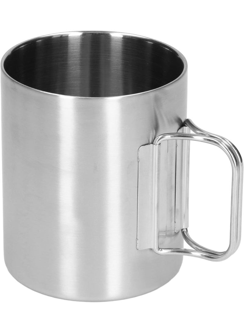 TOPINCN Stainless Steel Cup, Stainless Steel Coffee Mug Coffee Travel Mug with Folding Handle Design for Home Camping Trips Outdoors - Image 1
